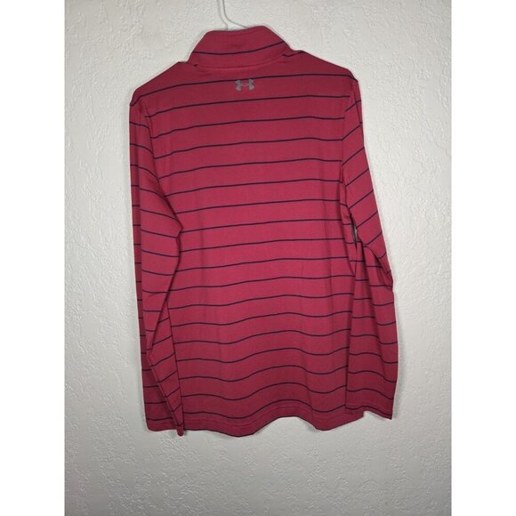 Under Armour Women's Small UA Tech Loose Fit 1/2 Zip Striped Pink Blue - Picture 3 of 6